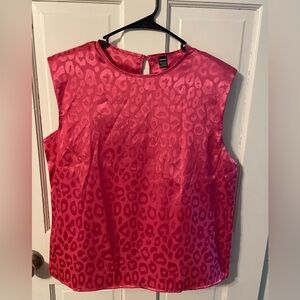 SHEIN Pink Leopard Print Sleeveless Top